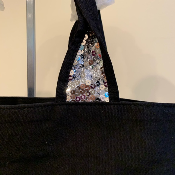 Candies Tote - Black with silver sequins - NEW - Picture 3 of 8